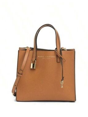 Marc Jacobs Mini Grind Coated Leather Tote in Smoked Almond